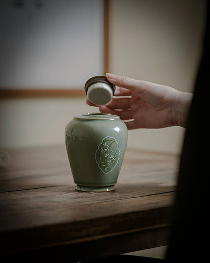 Qing He Celadon Storage Canister